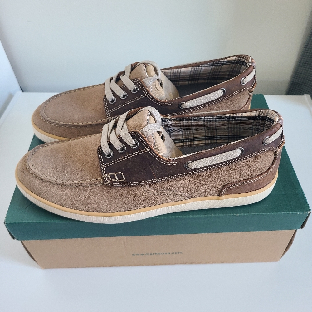 Tan Suede Boat Shoes with Slip-On Design